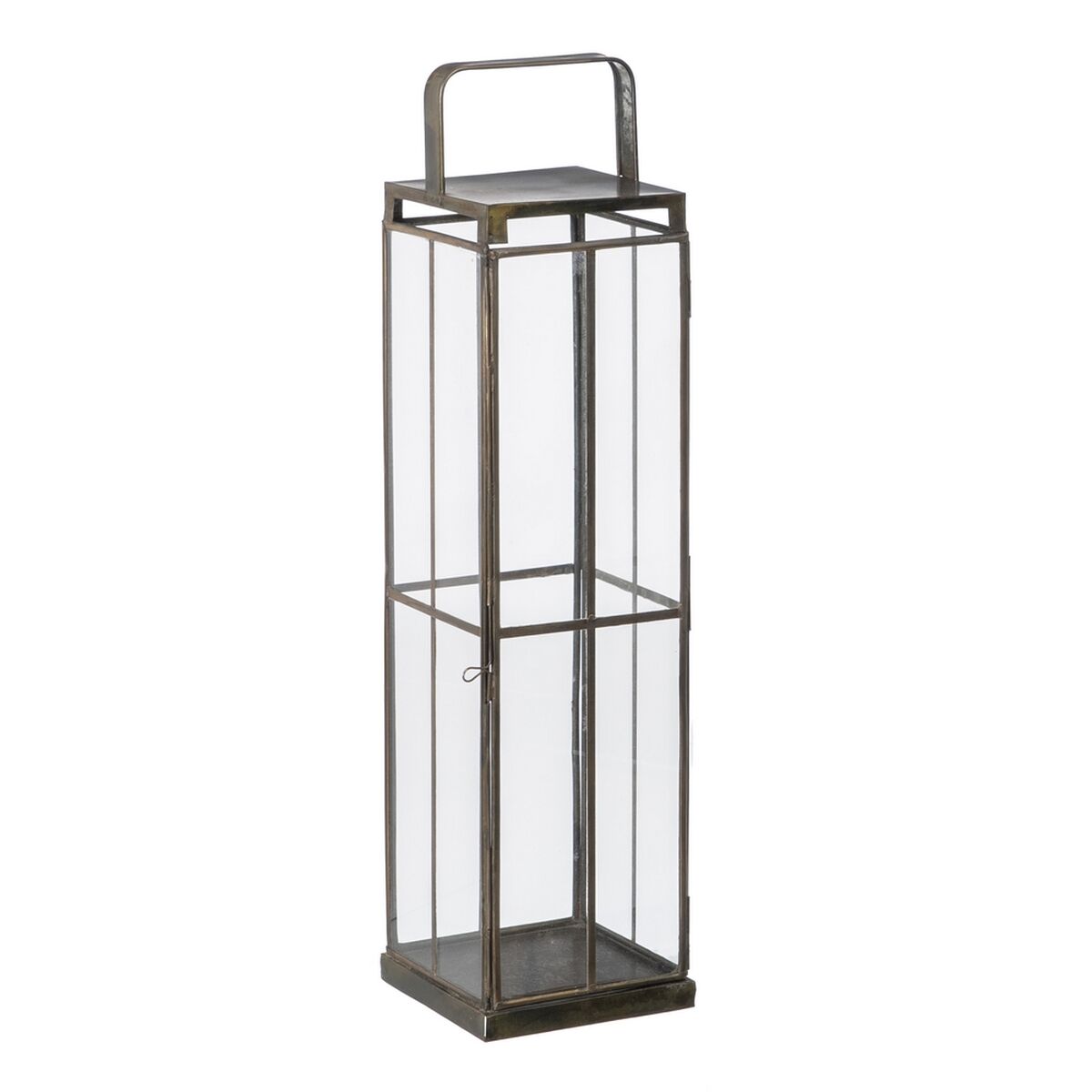 Ljusstakar 16 x 16 x 64 cm Glas Gyllene Metall
