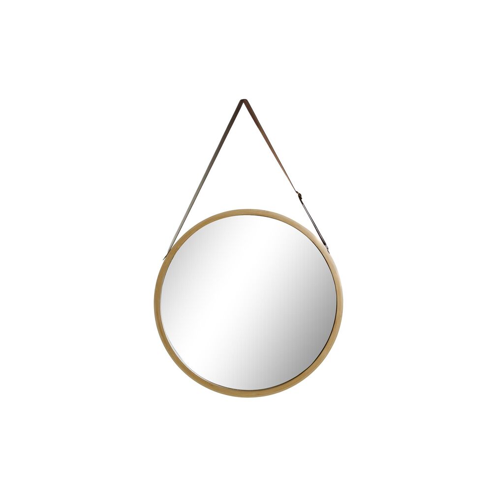 Väggspegel DKD Home Decor 45 x 1,5 x 69 cm Scandi Glas Naturell Brun Bambu
