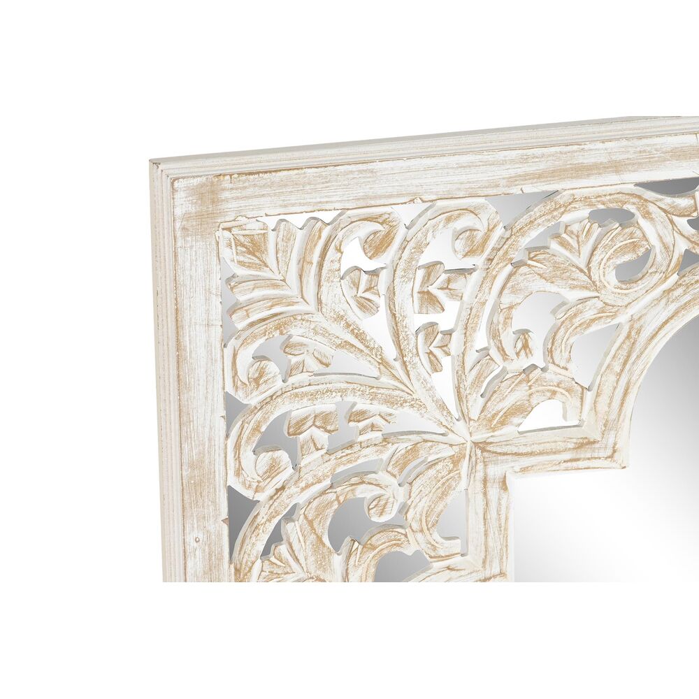 Väggspegel DKD Home Decor Glas Brun 90 x 3 x 90 cm Vit Arab Trä MDF Avskalad - 2