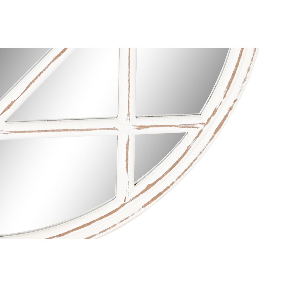 Väggspegel DKD Home Decor 76 x 2 x 76 cm Glas Vit Romantisk Trä MDF Fönster Avskalad - 3