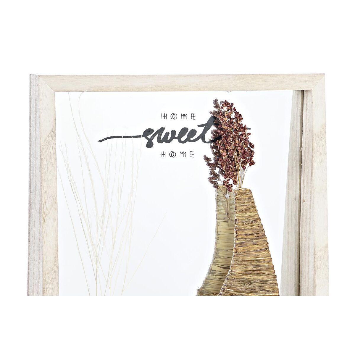 Väggspegel DKD Home Decor Vit Naturell Trä Glas Trä MDF Cottage 25 x 4 x 25 cm (2 antal) - 2