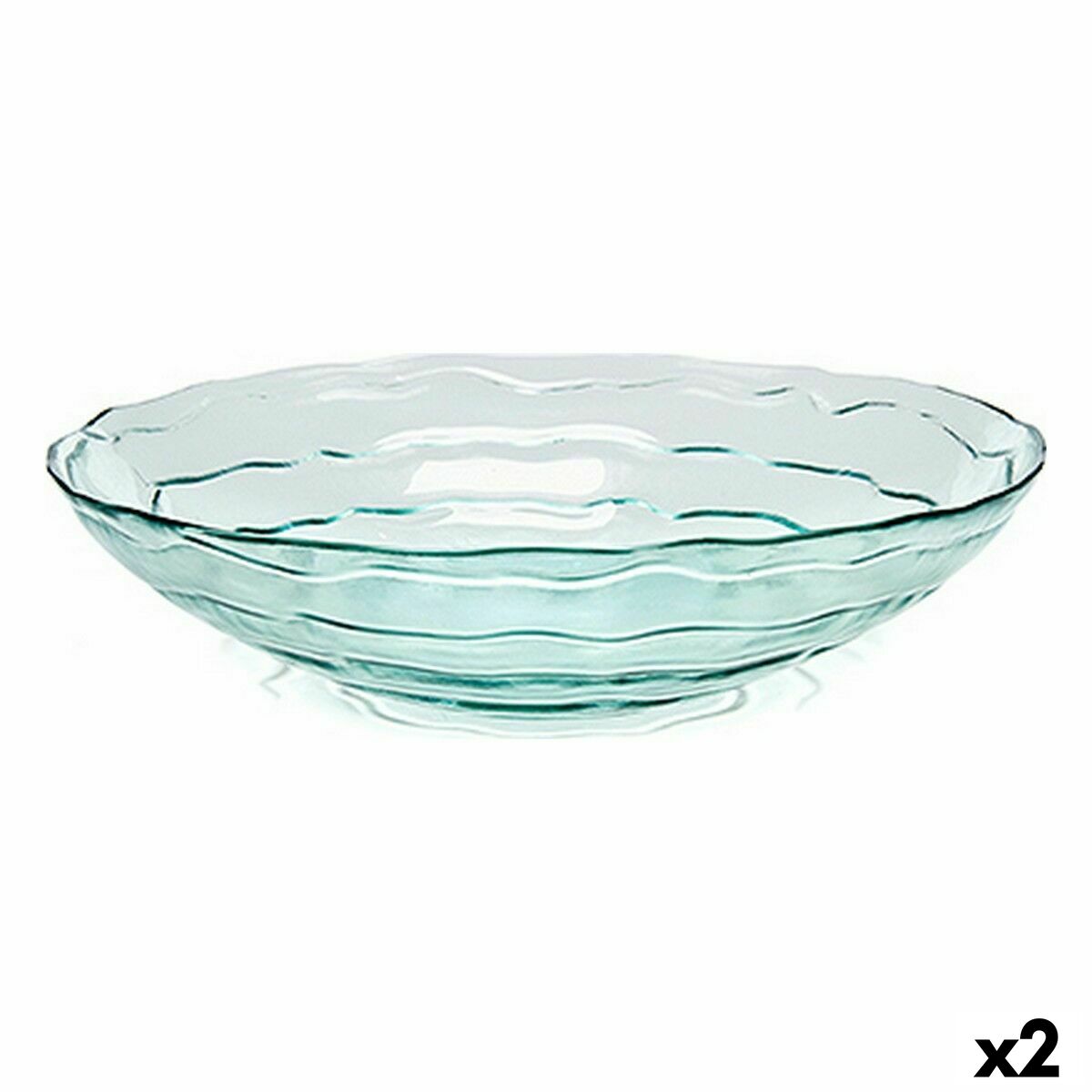 Bordsdekoration återvinningsglas Transparent 39 x 9,5 x 39 cm (2 antal)