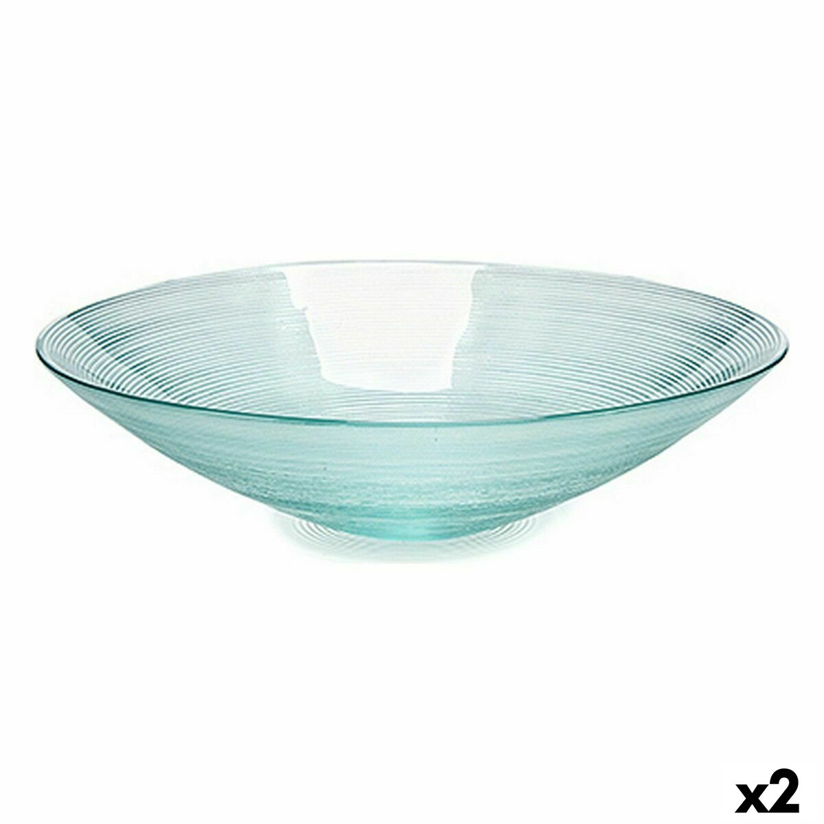 Bordsdekoration Transparent Ränder 39 x 10 x 39 cm (2 antal)