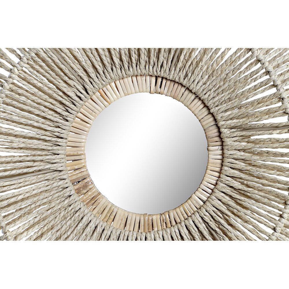 Väggspegel DKD Home Decor 45 x 5,5 x 45 cm Naturell Metall Naturliga fibrer Bali - 3