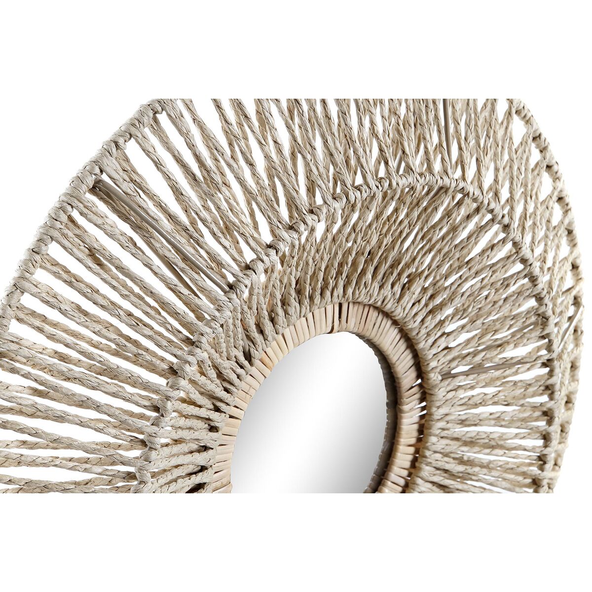 Väggspegel DKD Home Decor 45 x 5,5 x 45 cm Naturell Metall Naturliga fibrer Bali - 2