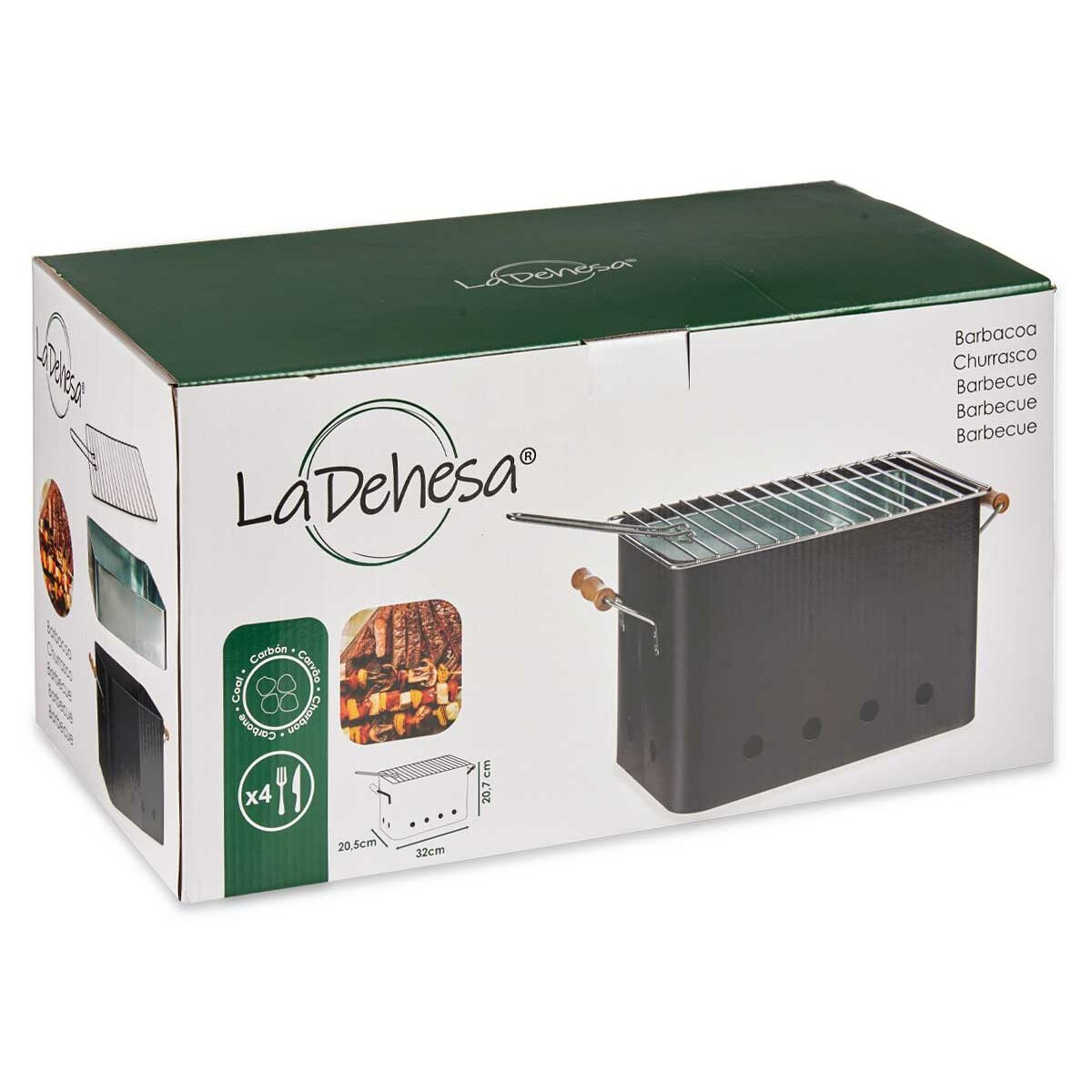 Bärbar Grill Järn 22 x 24,5 x 44 cm (4 antal) - 2