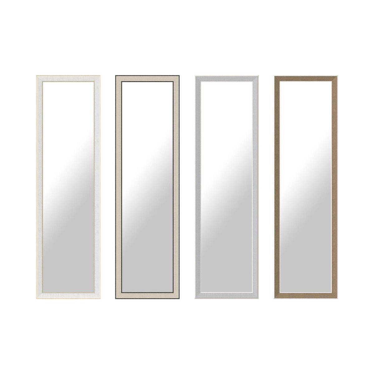 Väggspegel DKD Home Decor 35 x 2 x 125 cm Glas Grå Brun Vit polystyren (4 Delar)