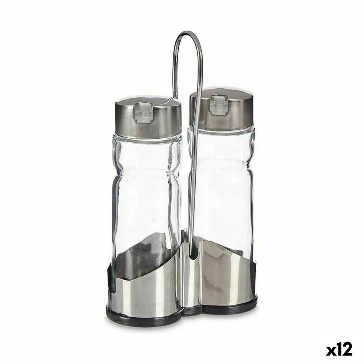 Set med olja och vinäger Transparent Metall (12 antal)