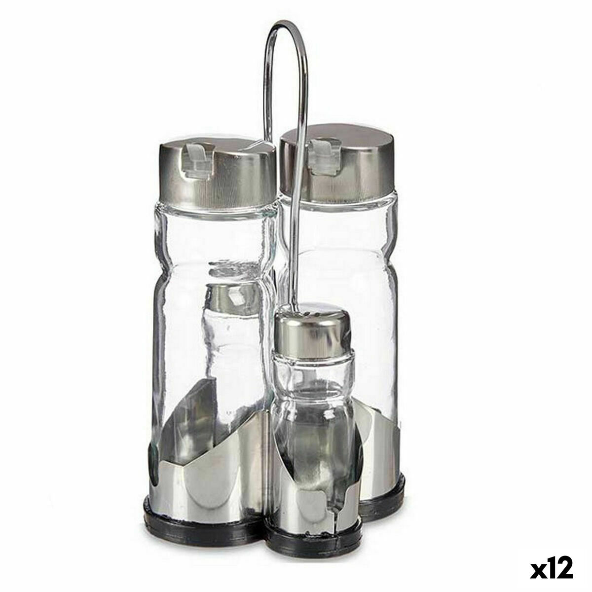 Set med olja och vinäger Transparent Metall (12 antal)