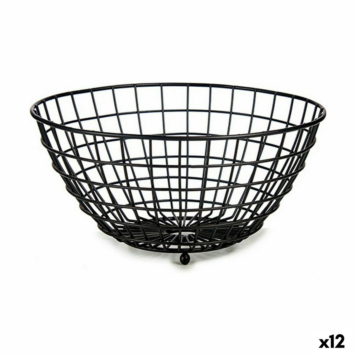 Fruktskål Svart Stål 28 x 11 x 28 cm (12 antal)