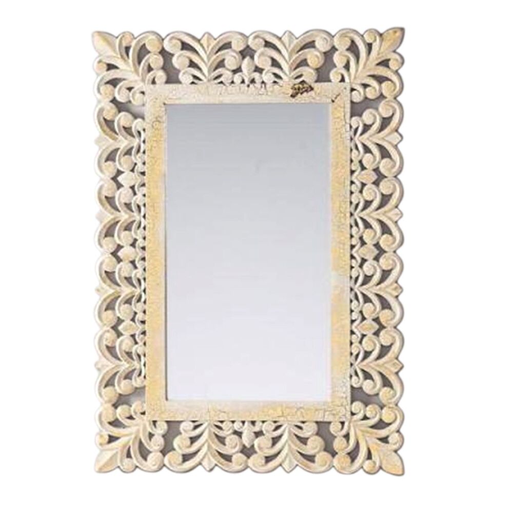 Väggspegel DKD Home Decor 60 x 3 x 92 cm Indier Trä MDF Avskalad