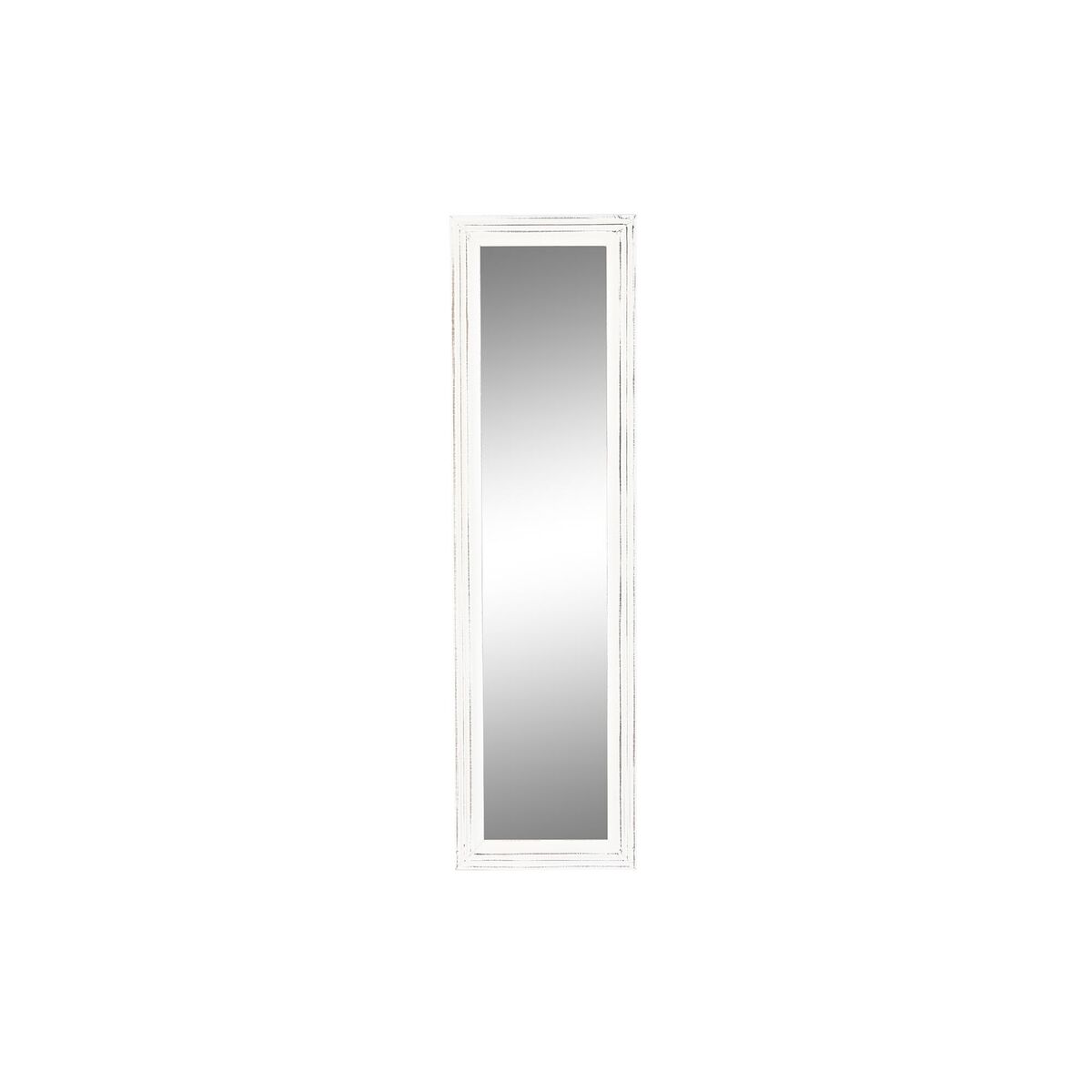 Väggspegel DKD Home Decor Vit Trä Glas Trä MDF Avskalad Scandi 160 x 2,5 x 45 cm