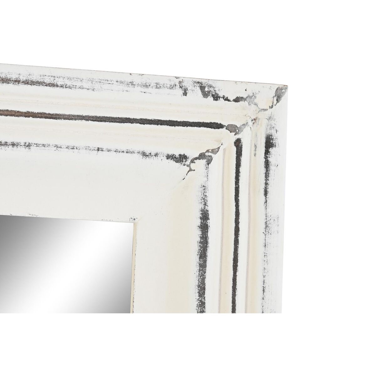 Väggspegel DKD Home Decor Vit Trä Glas Trä MDF Avskalad Scandi 160 x 2,5 x 45 cm - 2