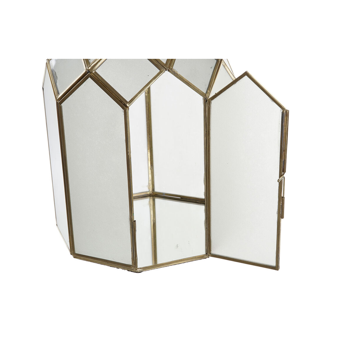 Lykta DKD Home Decor Genomskinligt Glas Gyllene Mässing (19 x 19 x 31 cm) - 3
