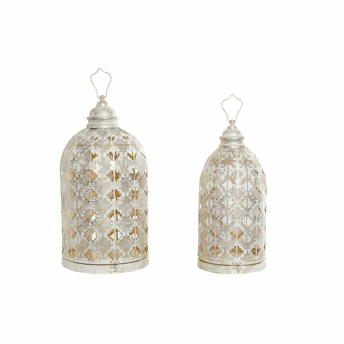 Bur DKD Home Decor 27,5 x 27,5 x 52 cm Antikbehandlad Gyllene Metall Vit Trädgård - 4