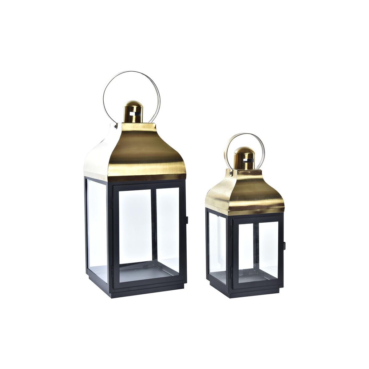 Gatlykta DKD Home Decor Glas Svart Gyllene Metall (19 x 18 x 49 cm)