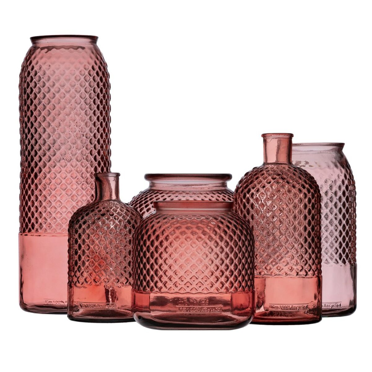 Vas Rosa återvinningsglas 15 x 15 x 28 cm - 4