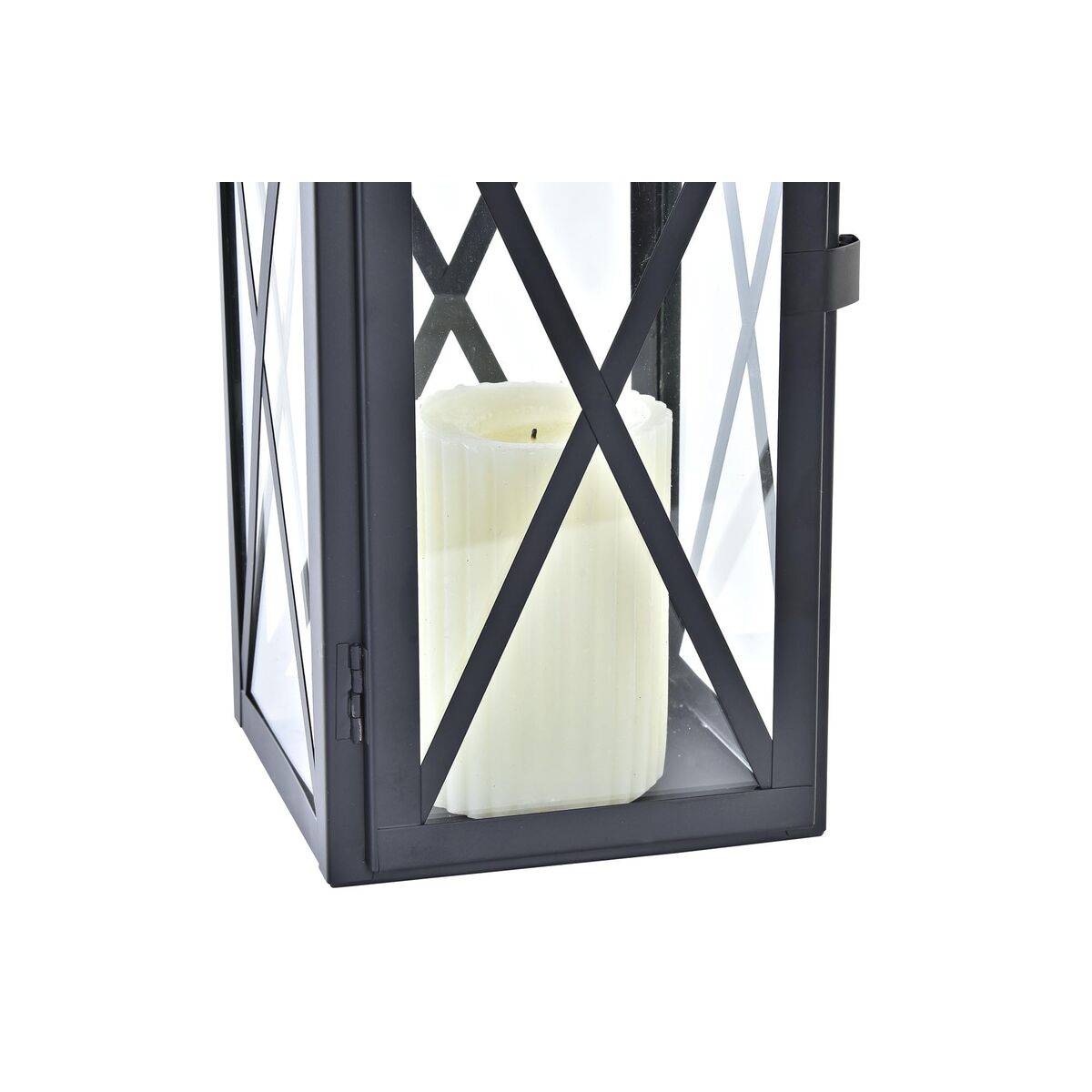 Lykta DKD Home Decor Svart Gyllene Metall Glas 19 x 19 x 58 cm (2 antal) - 2