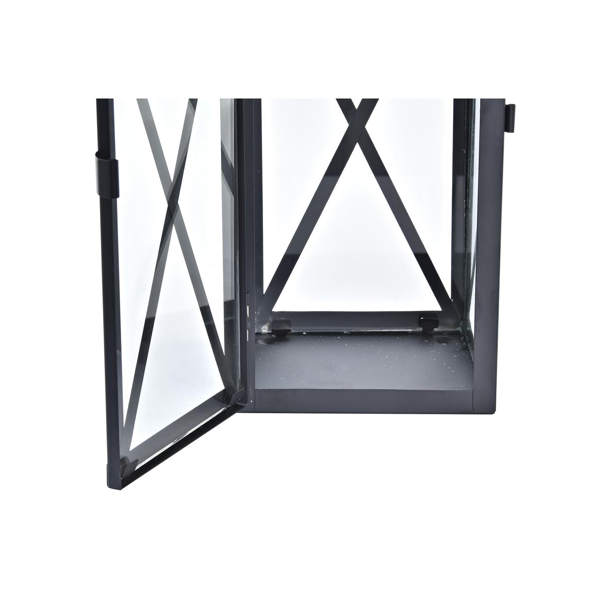 Lykta DKD Home Decor Svart Gyllene Metall Glas 19 x 19 x 58 cm (2 antal) - 3