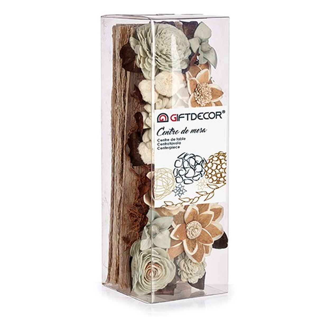 Bordsdekoration Vit Brun vide 12 x 36 x 12 cm (6 antal) - 2
