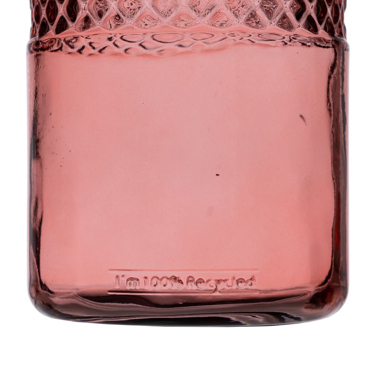 Vas 15 x 15 x 45 cm Rosa återvinningsglas - 2