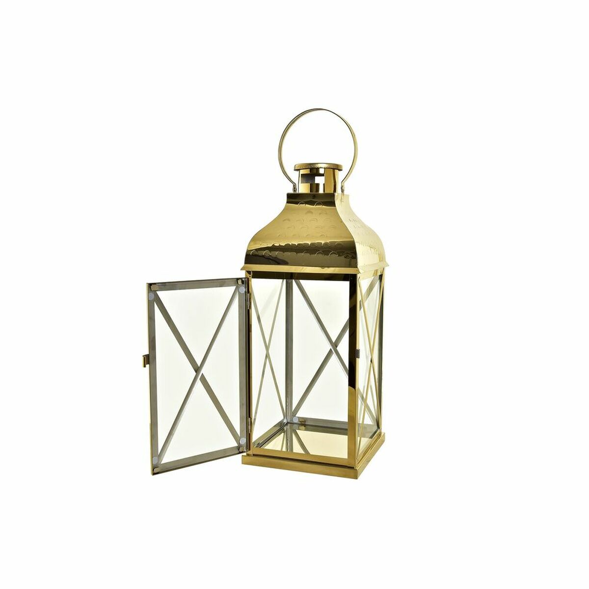 Lyktor DKD Home Decor Glas Gyllene Metall 19 x 19 x 47 cm - 4