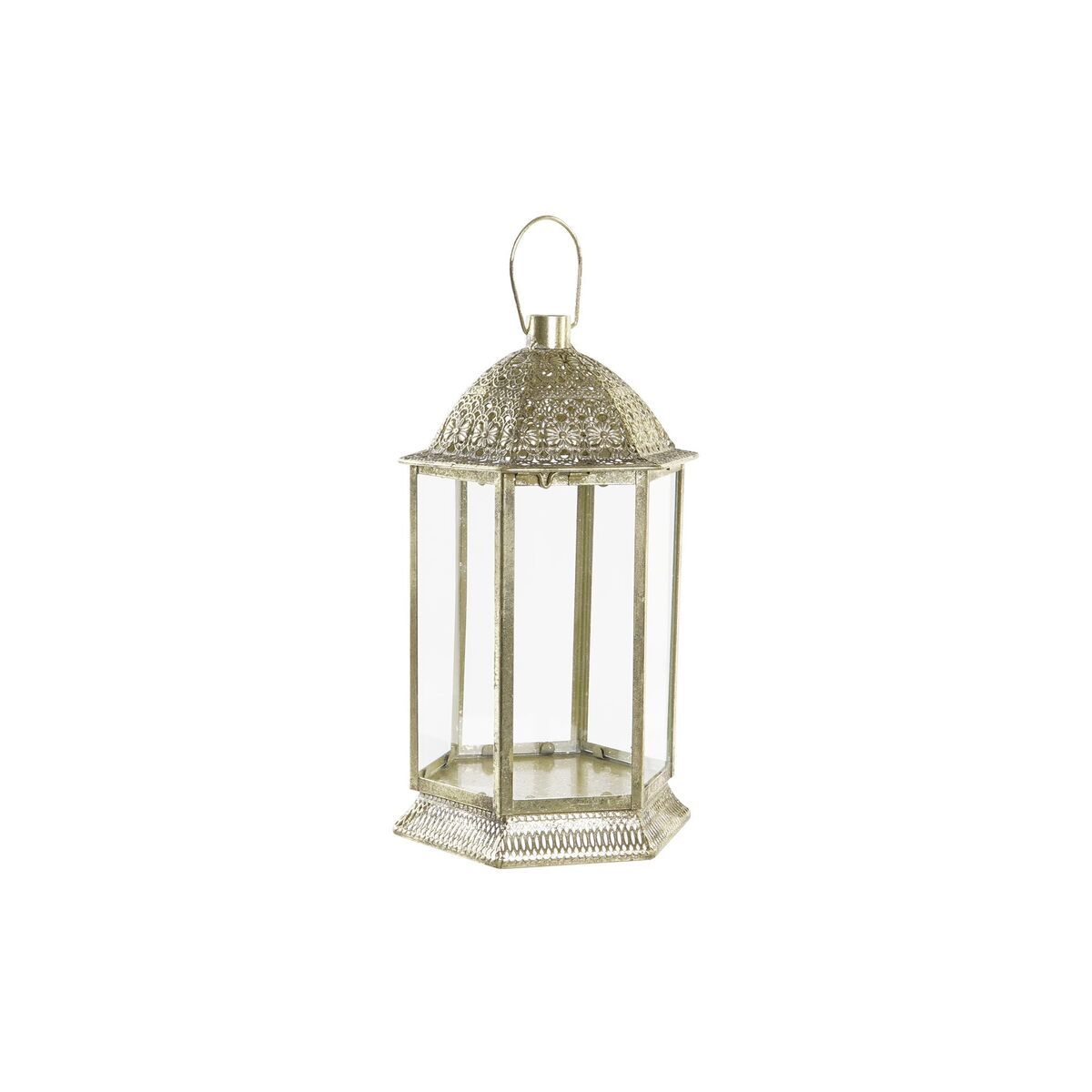 Lykta DKD Home Decor Glas Gyllene Metall (21 x 19 x 37 cm) - 4