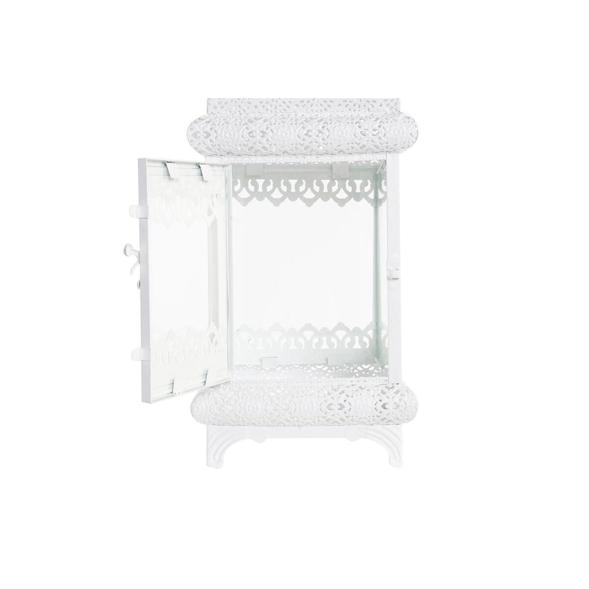 Lyktor DKD Home Decor Glas Metall Vit (19 x 19 x 58 cm) - 4