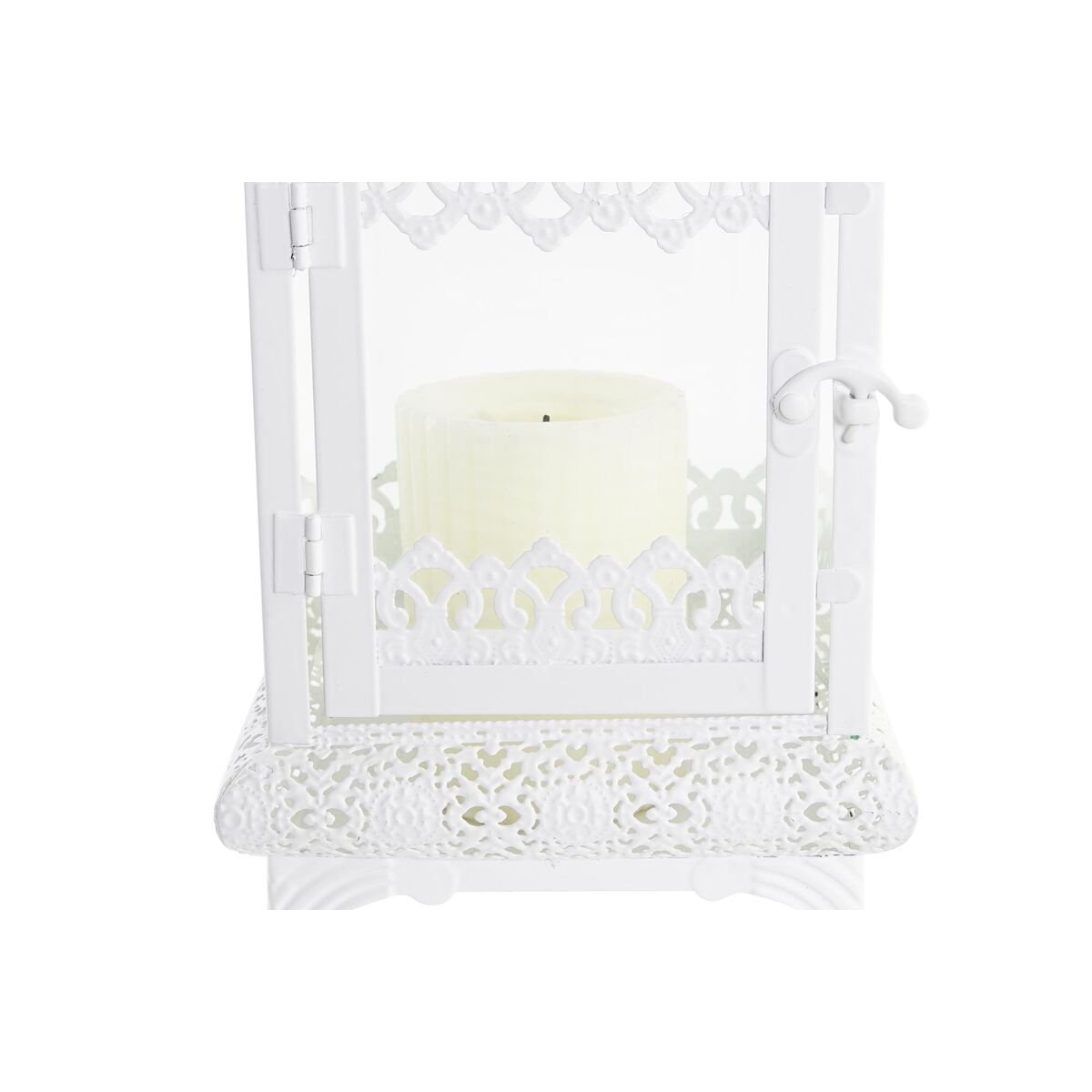 Lyktor DKD Home Decor Glas Metall Vit (19 x 19 x 58 cm) - 3