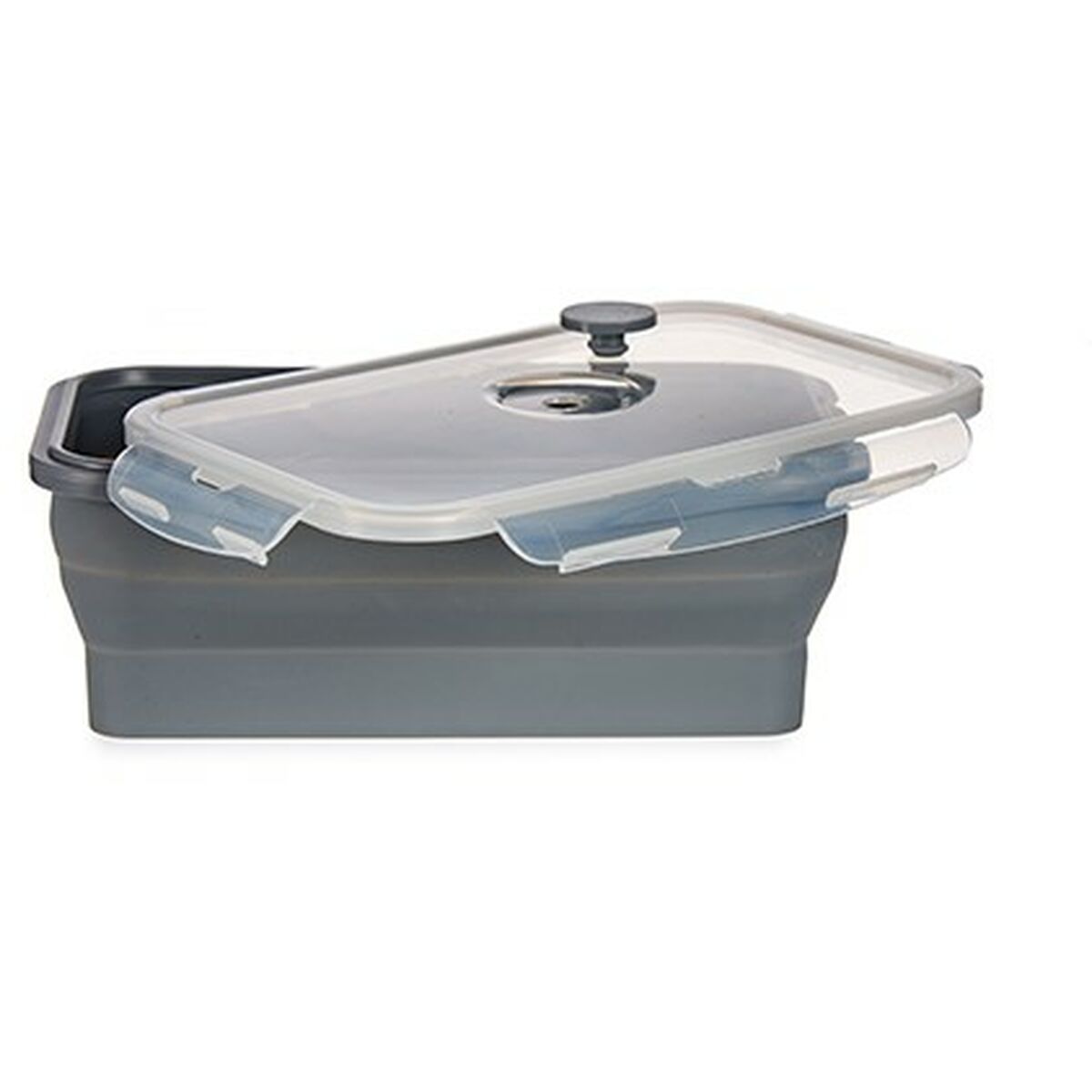 Rektangulär matlåda med lock Grå Silikon 1,2 L 13,7 x 3,5 x 22 cm (12 antal) - 2