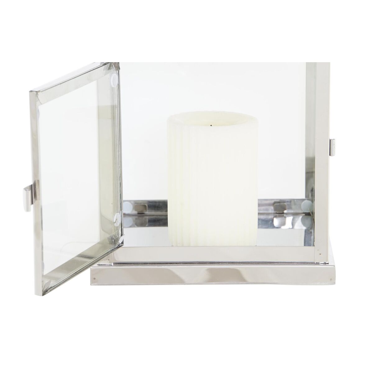 Lyktor DKD Home Decor Kromad Glas Silvrig Metall (26 x 26 x 30 cm) - 3