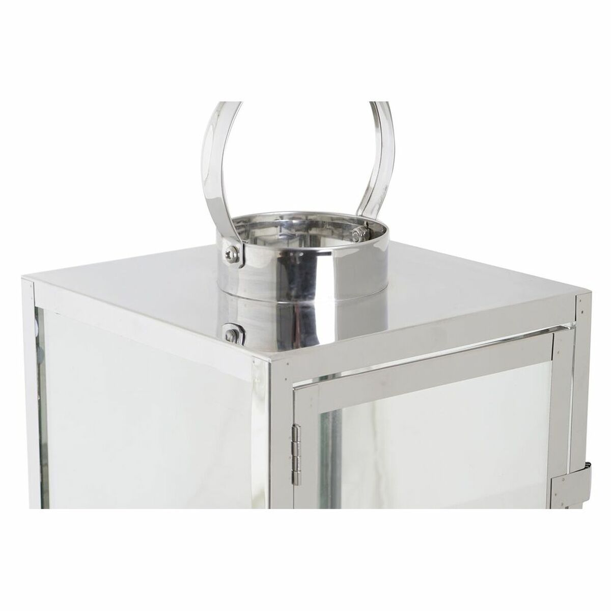 Lyktor DKD Home Decor Kromad Glas Silvrig Metall (26 x 26 x 30 cm) - 2