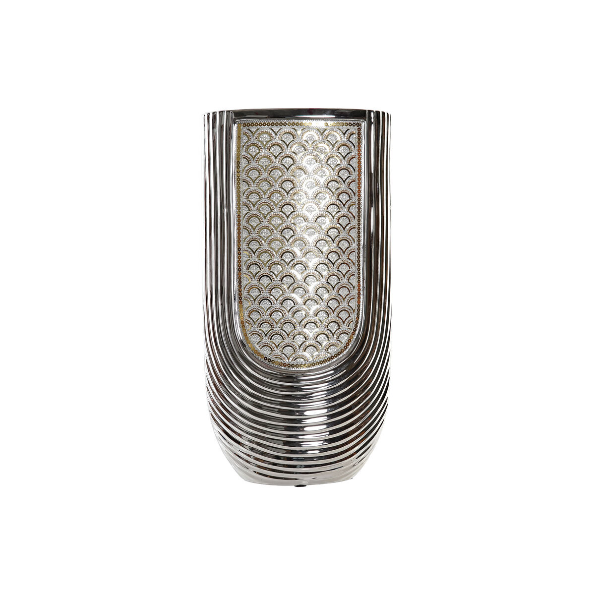 Vas DKD Home Decor Silvrig Gyllene Stengods (24 x 13 x 47 cm) - 4