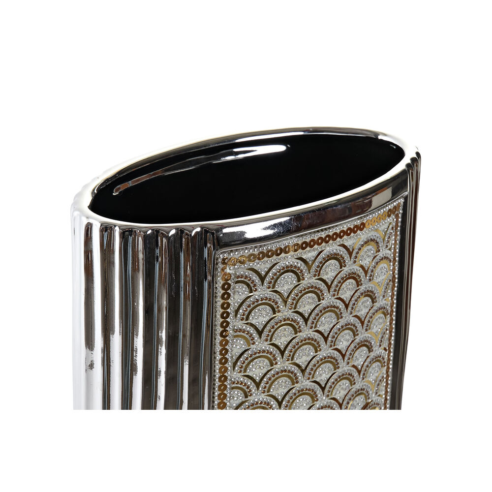 Vas DKD Home Decor Silvrig Gyllene Stengods (21 x 11 x 31 cm) - 3