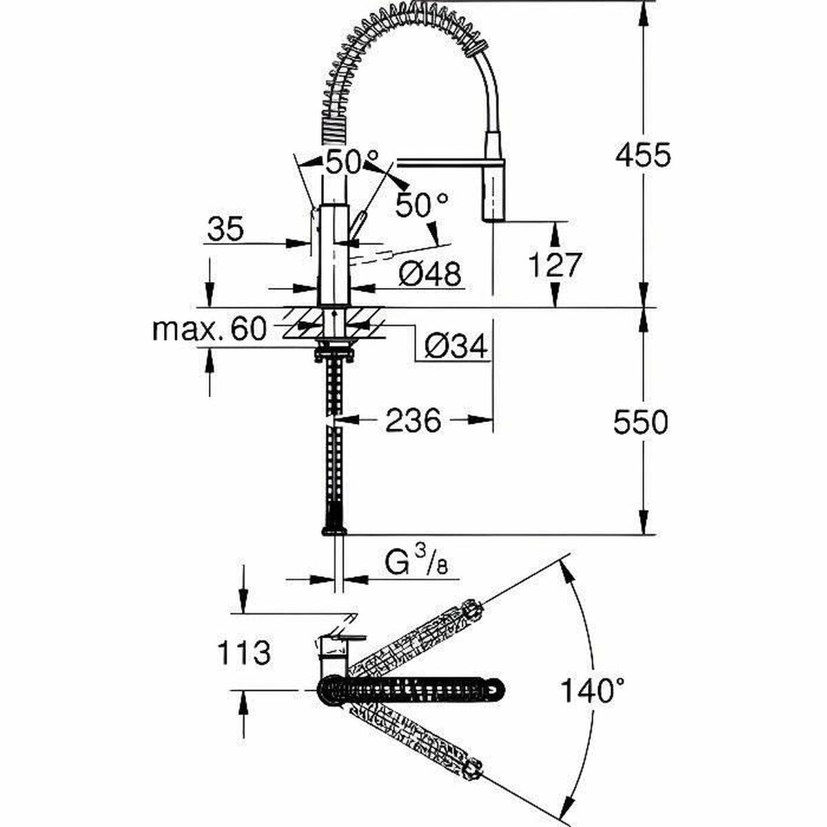 Blandare Grohe Professional 30361000 - 2