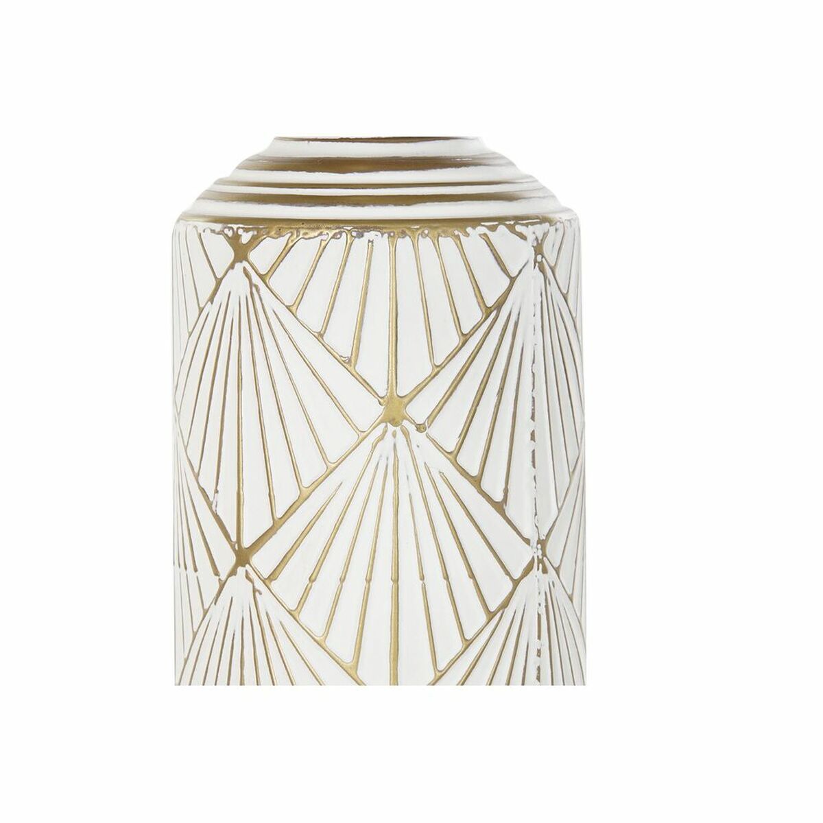 Vas DKD Home Decor 14,5 x 14,5 x 91 cm Gyllene Metall Vit Järn - 5