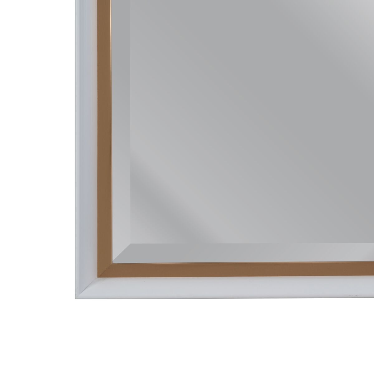 Väggspegel 46 x 6 x 116 cm Gyllene Trä Vit - 2