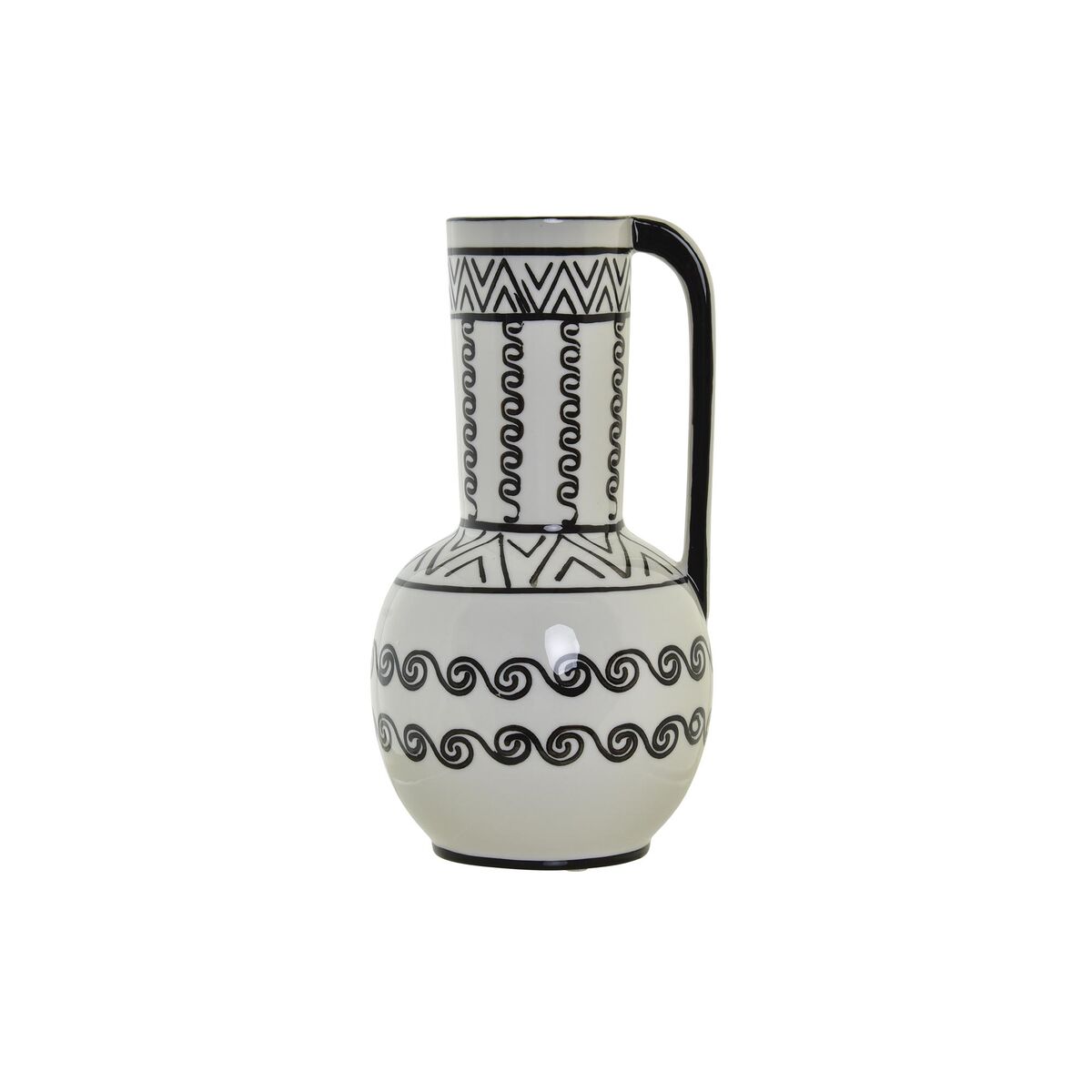 Vas DKD Home Decor 15 x 15 x 28 cm Porslin Svart Vit Kolonial - 4