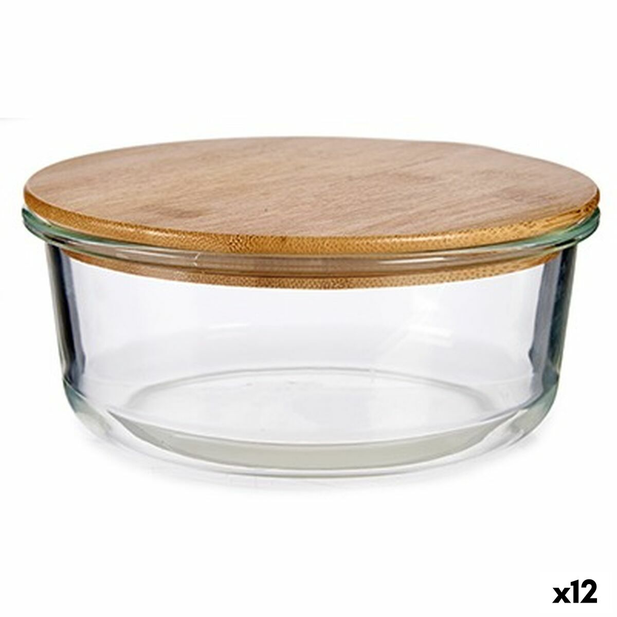 Rund matlåda med lock Bambu 17 x 7 x 17 cm (12 antal)