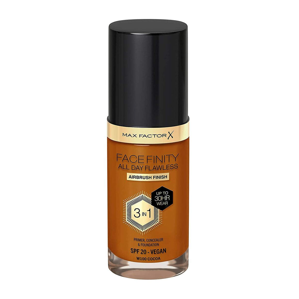 Flytande makeupbas Max Factor Facefinity All Day Flawless In Nº 100 Cocoa Nº 100-Cocoa 30 ml 3 i 1