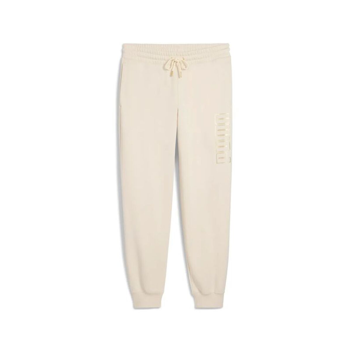 Långa träningsbyxor Puma Maximal Metallic Com Beige Kvinna