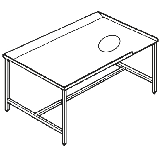 Rätt sortering tabell med hål, l=1600