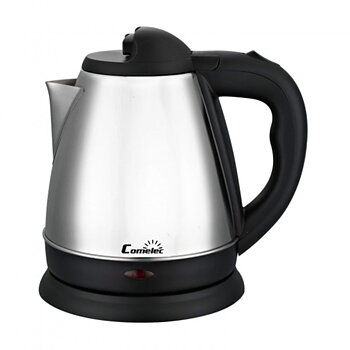Vattenkokare COMELEC D227990 1,2 L 1600W Vit Svart Svart/Silvrig Silvrig Rostfritt stål 1200 W 1600 W 1 L