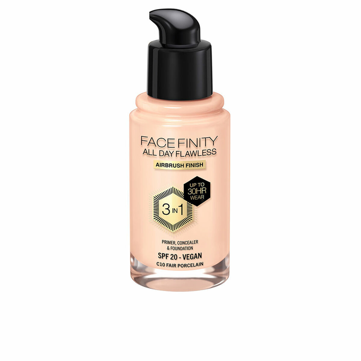 Foundationkräm Max Factor Face Finity All Day Flawless Nº C10 Fair porcelain C10-Fair Porcelain Spf 20 30 ml 3 i 1