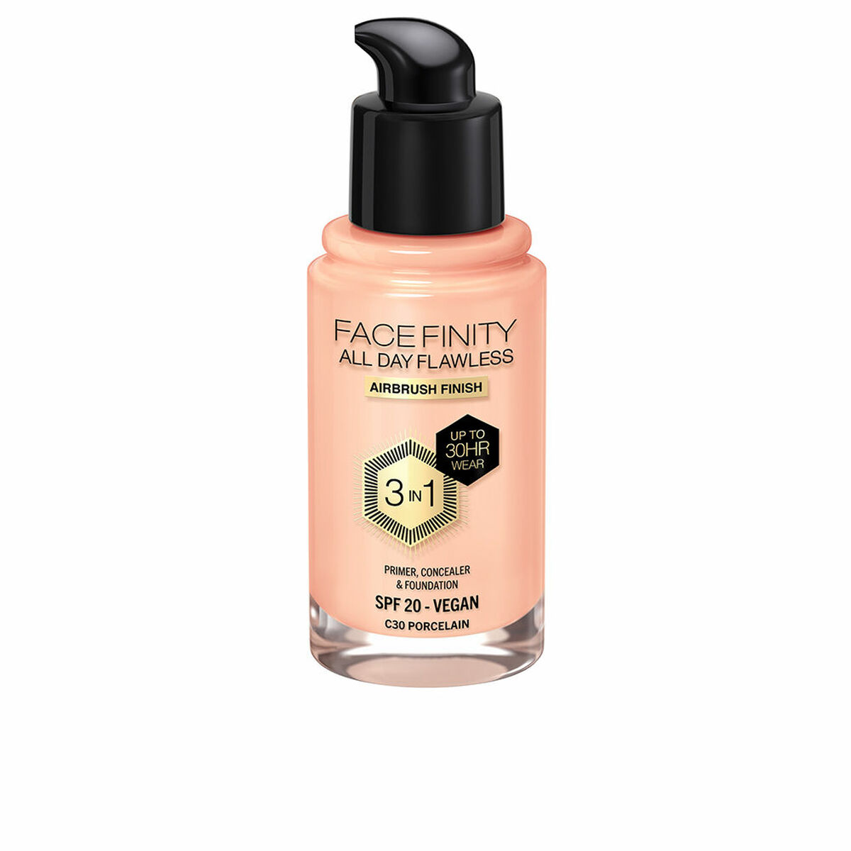 Foundationkräm Max Factor Face Finity All Day Flawless Nº C30 Porcelain C30-Porcelain Spf 20 30 ml 3 i 1