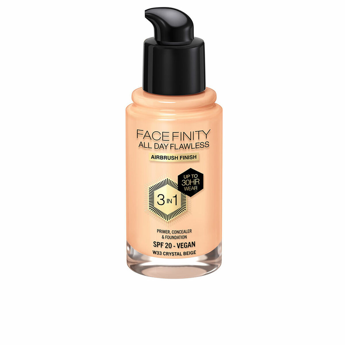 Foundationkräm Max Factor Face Finity All Day Flawless Nº W33 Crystal beige W33-Crystal Beige Spf 20 30 ml 3 i 1