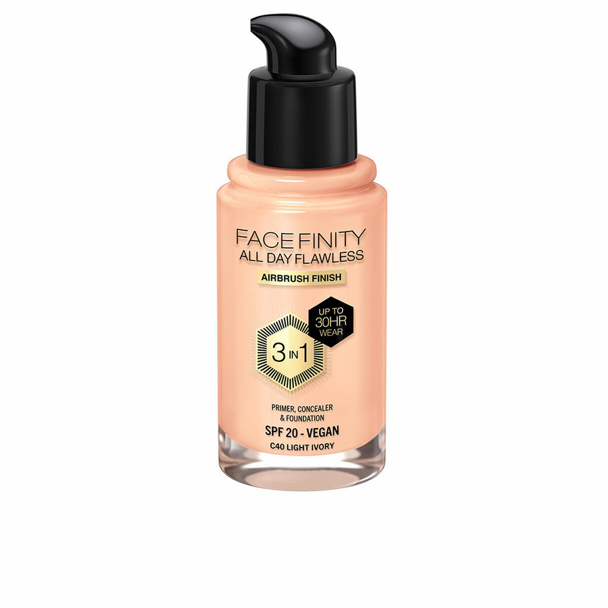 Foundationkräm Max Factor Face Finity All Day Flawless Nº C40 Light ivory C40-Light Ivory Spf 20 30 ml 3 i 1