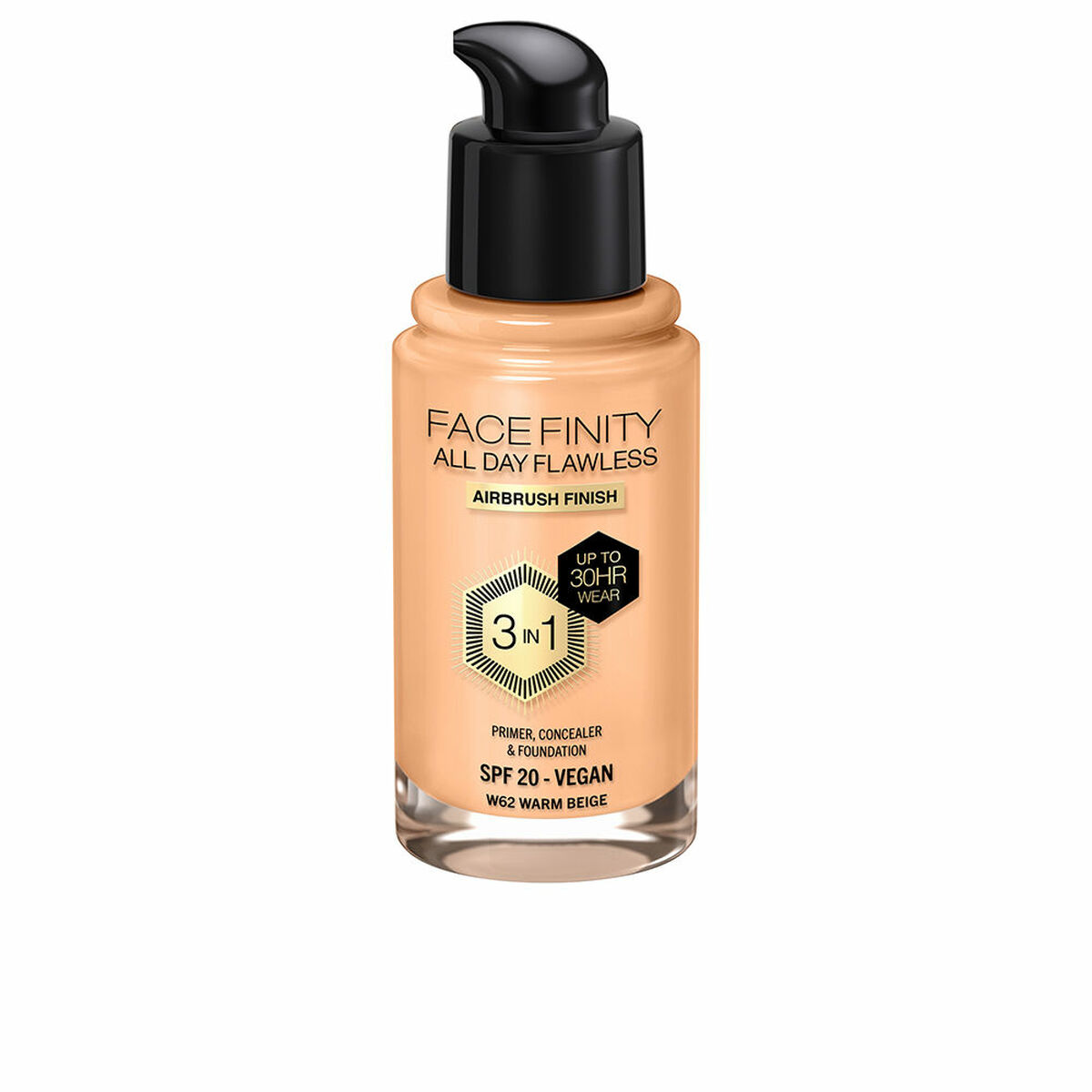 Foundationkräm Max Factor Face Finity All Day Flawless Nº W62 Warm beige W62-Warm Beige Spf 20 30 ml 3 i 1
