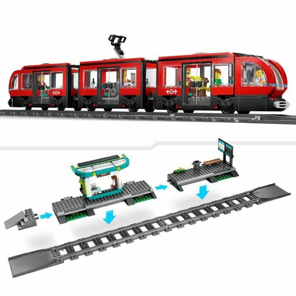 Byggsats Lego 60423 Downtown Tram and Station Multicolour - 3