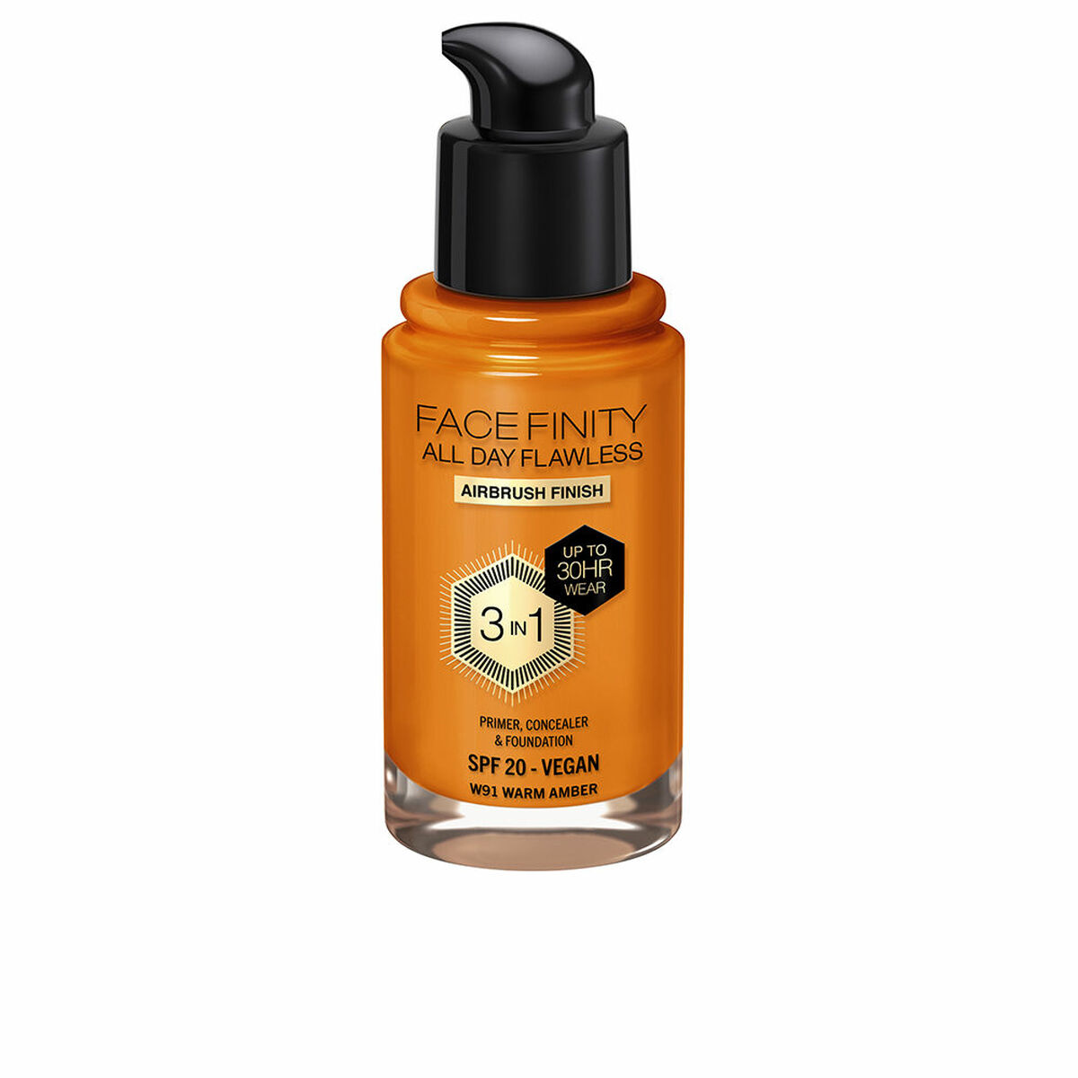 Foundationkräm Max Factor Face Finity All Day Flawless Nº W91 Warm amber W91-Warm Amber Spf 20 30 ml 3 i 1